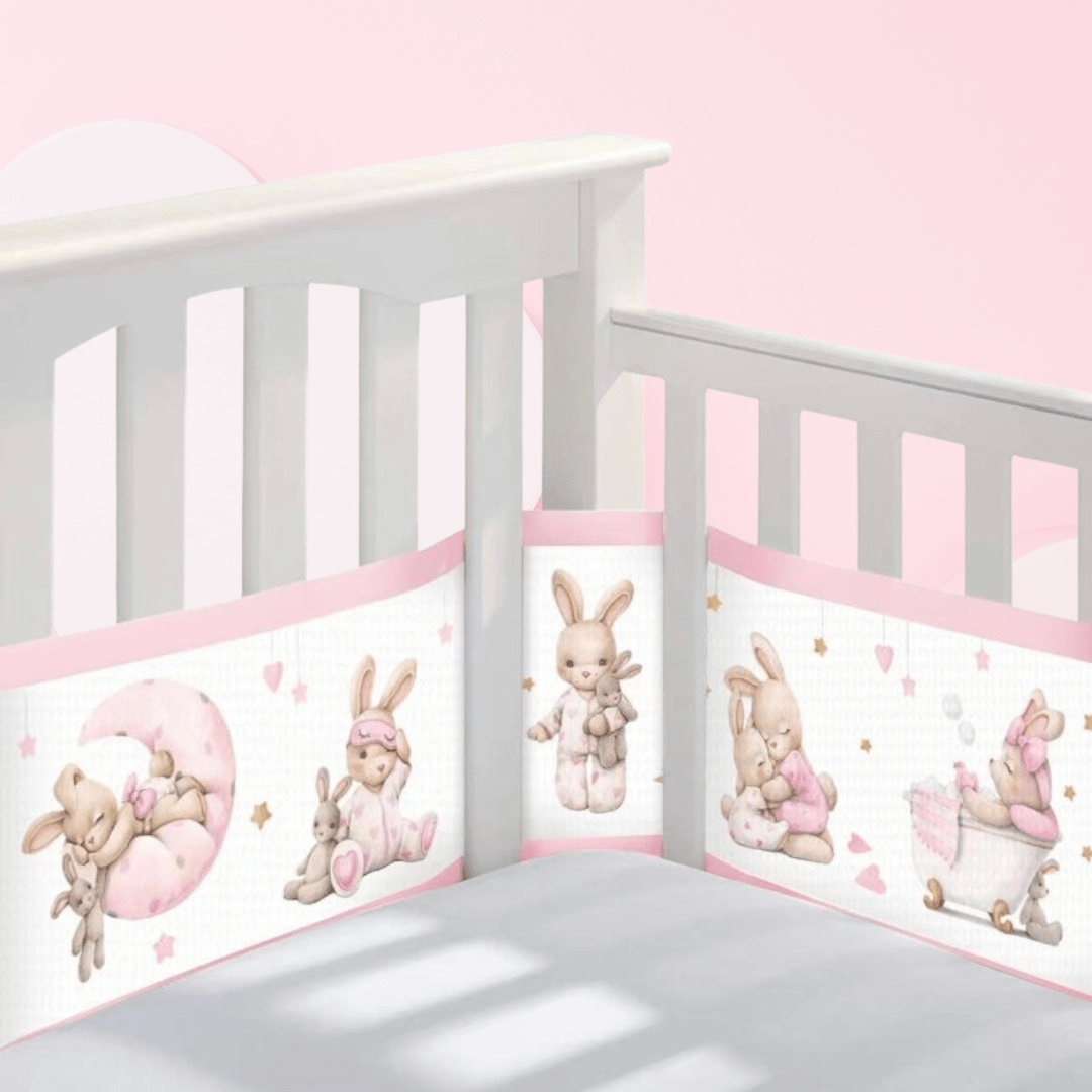 Tour de lit bébé Fille | Lapin Rose - Petitsbeautes