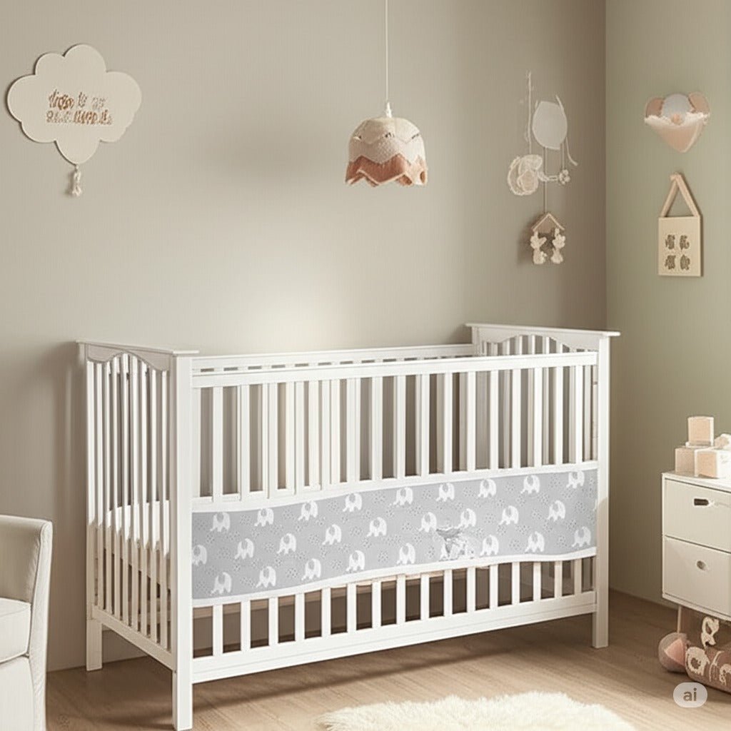 Tour de lit bébé respirant | Éléphant gris - Petitsbeautes