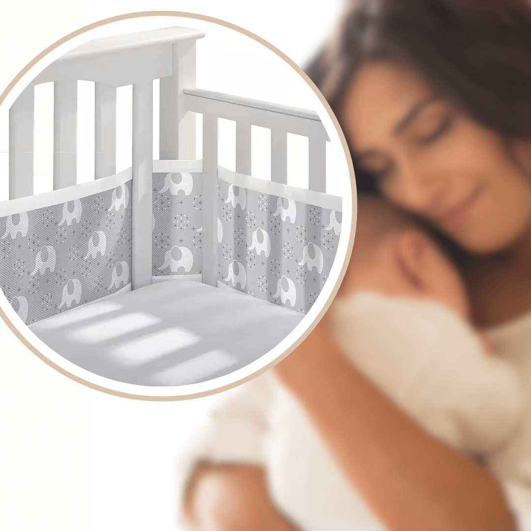 Tour de lit bébé respirant | Éléphant gris - Petitsbeautes
