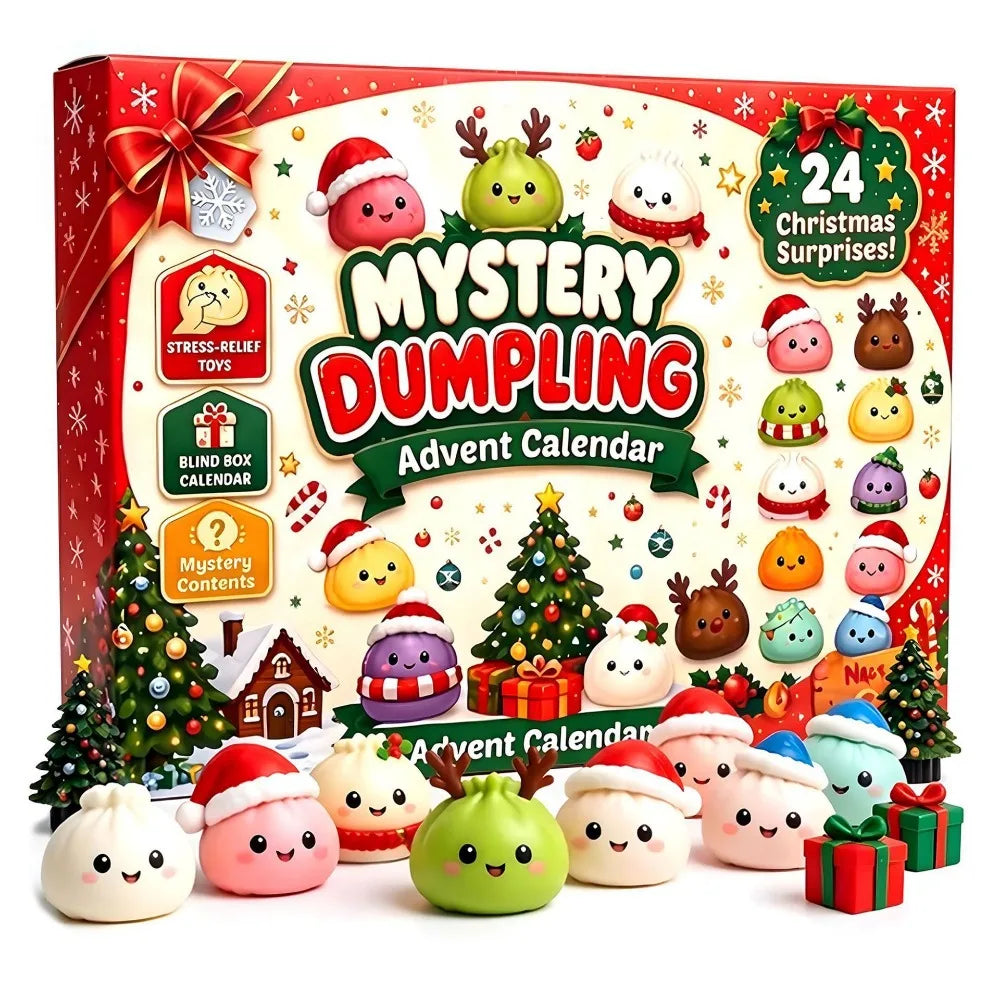 Calendrier de l'Avent squishy coffret rouge classique, 24 surprises