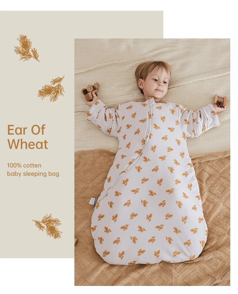 Gigoteuse bébé hiver motif épi de blé portée par bébé