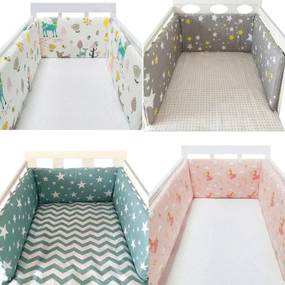 Baby Bed Thicken Bumpers Zipper Design One - piece Crib Around Cushion Cot Protector Pillows 200*30 CM - Petitsbeautes