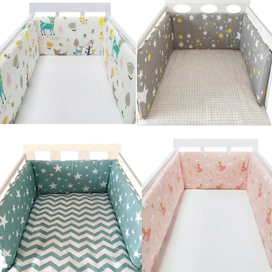 Baby Bed Thicken Bumpers Zipper Design One - piece Crib Around Cushion Cot Protector Pillows 200*30 CM - Petitsbeautes