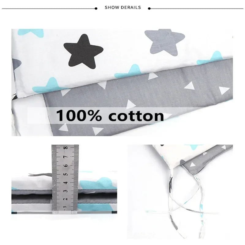Baby Bed Thicken Bumpers Zipper Design One - piece Crib Around Cushion Cot Protector Pillows 200*30 CM - Petitsbeautes