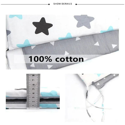 Baby Bed Thicken Bumpers Zipper Design One - piece Crib Around Cushion Cot Protector Pillows 200*30 CM - Petitsbeautes