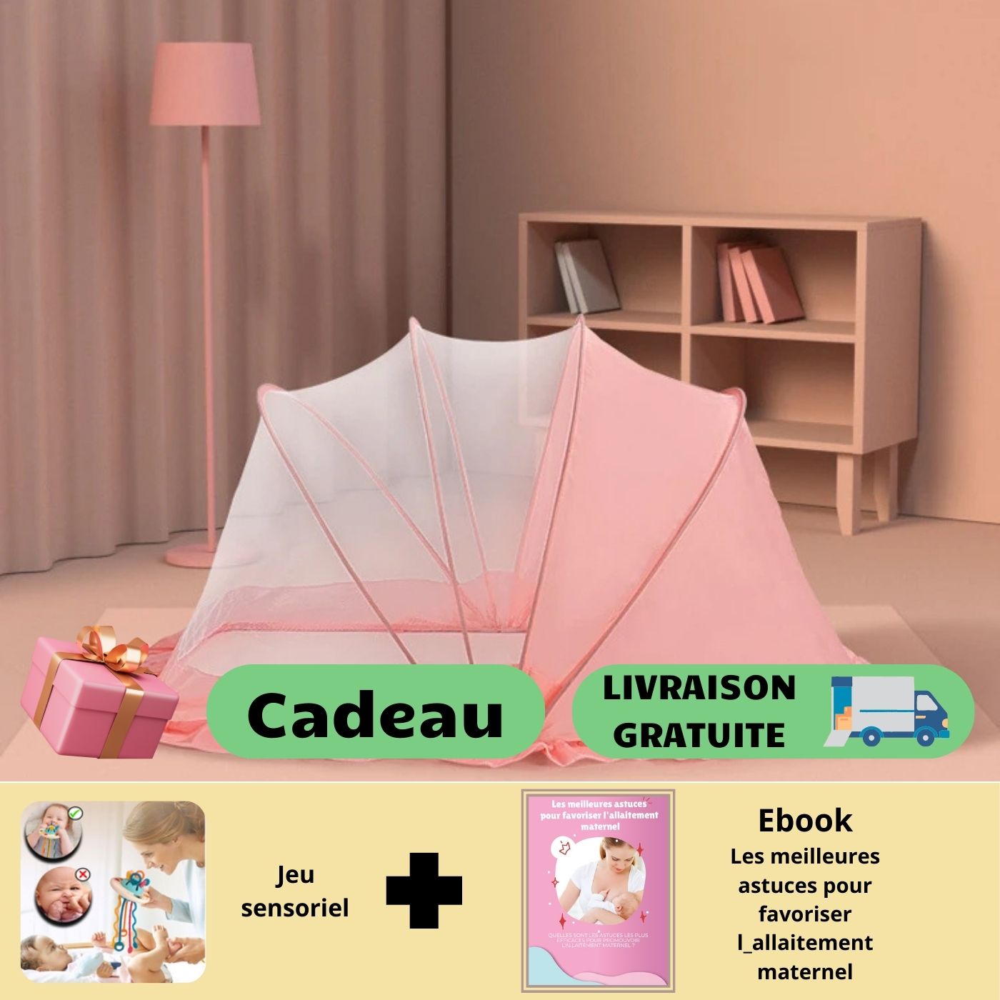 BébéSécur™ /Moustiquaire portable et pliable pour bébé. - Petitsbeautes