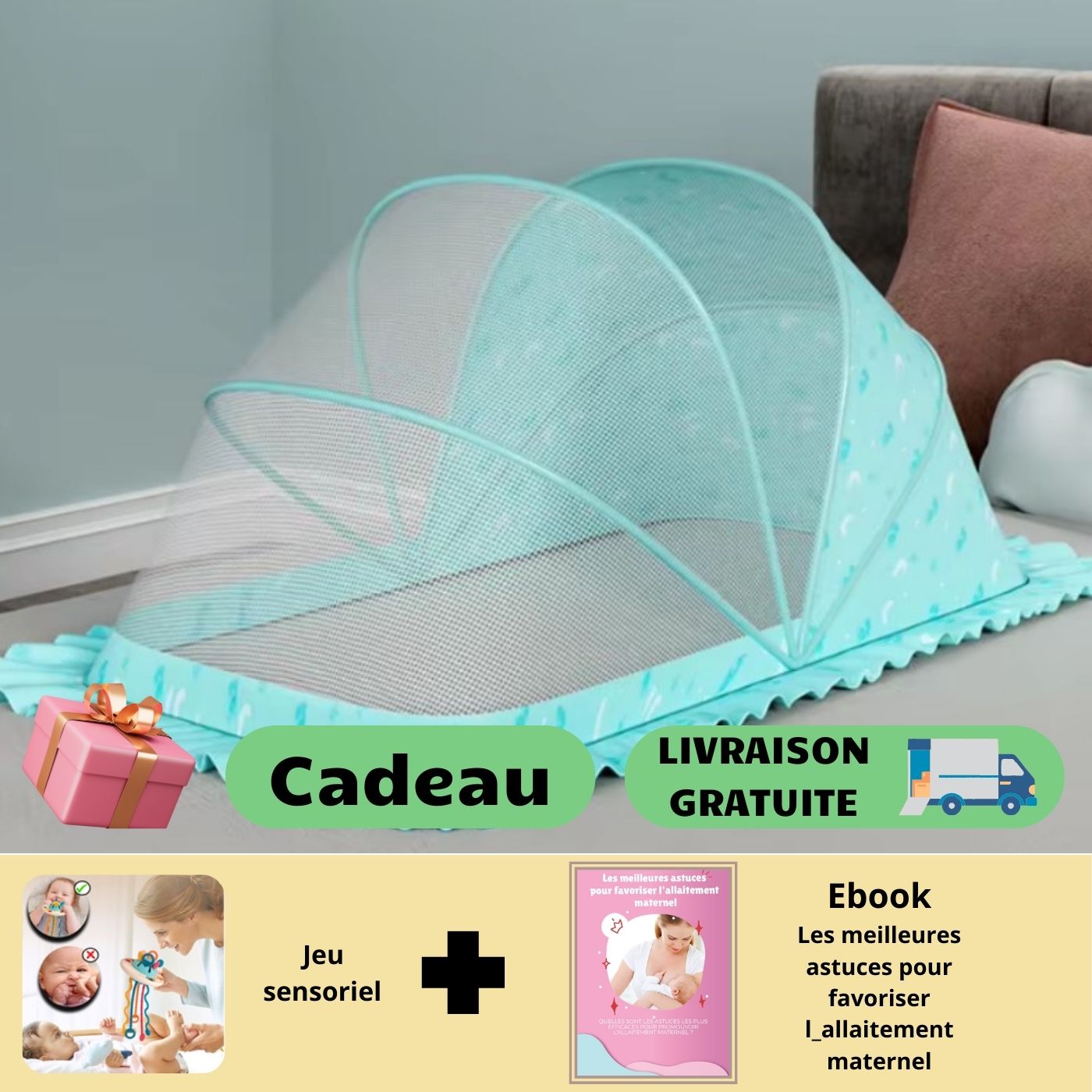 BébéSécur™ /Moustiquaire portable et pliable pour bébé. - Petitsbeautes