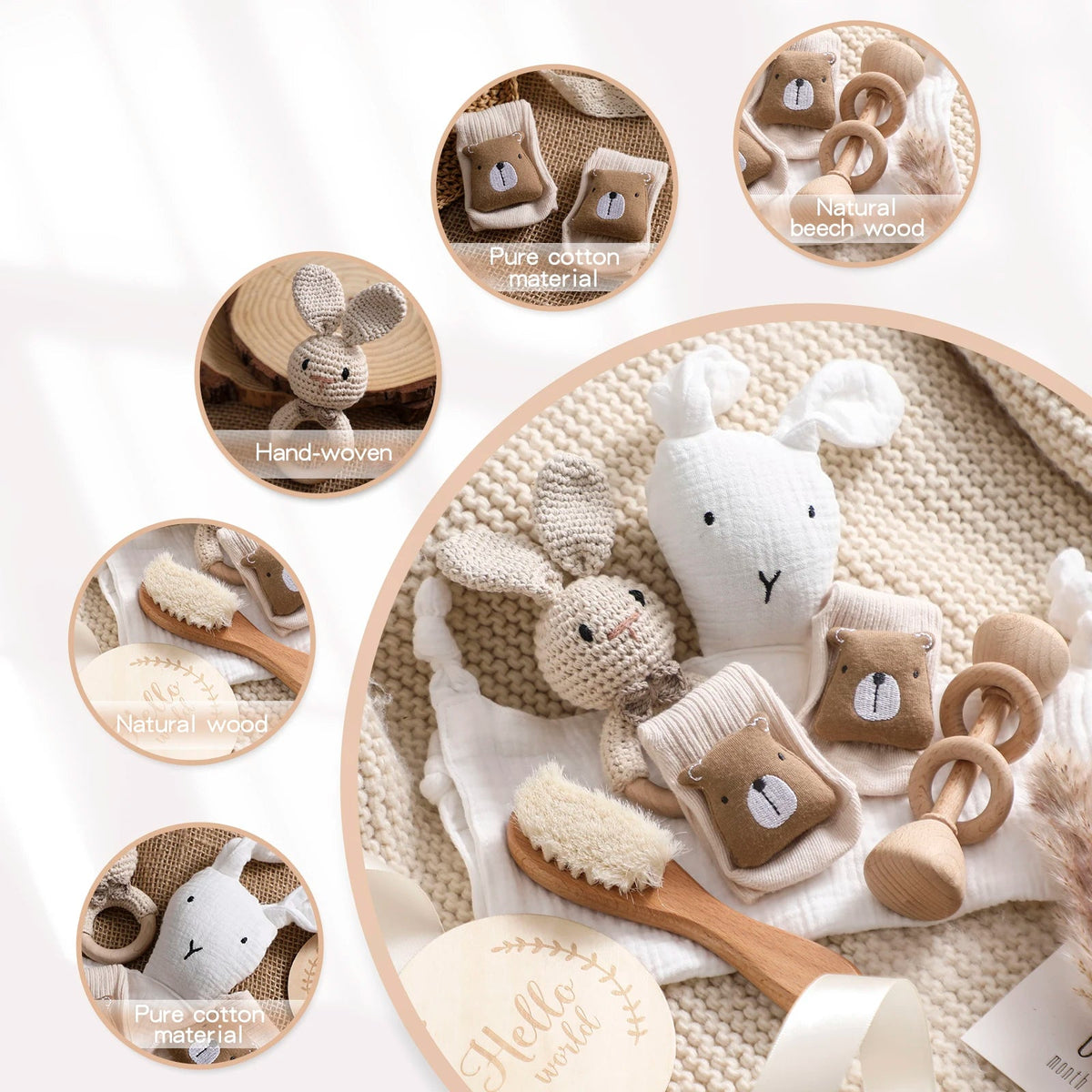 Coffret naissance bain et câlin | 7 pièces - Petitsbeautes