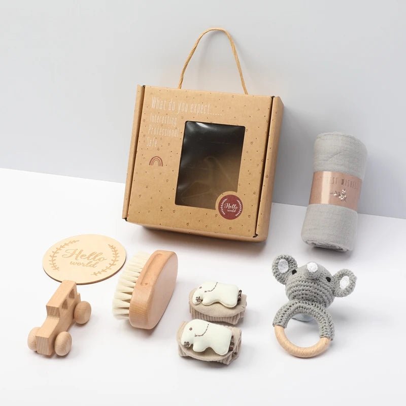 Coffret naissance bain et câlin | 7 pièces - Petitsbeautes