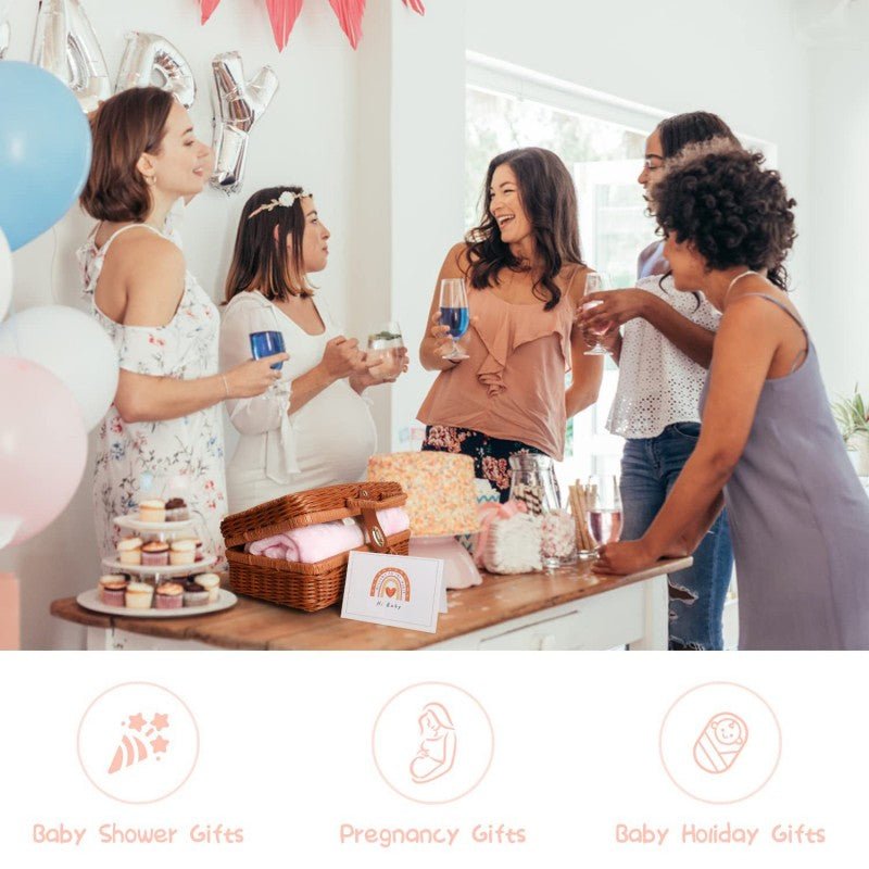 Coffret naissance panier en rotin | 7 pièces - Petitsbeautes