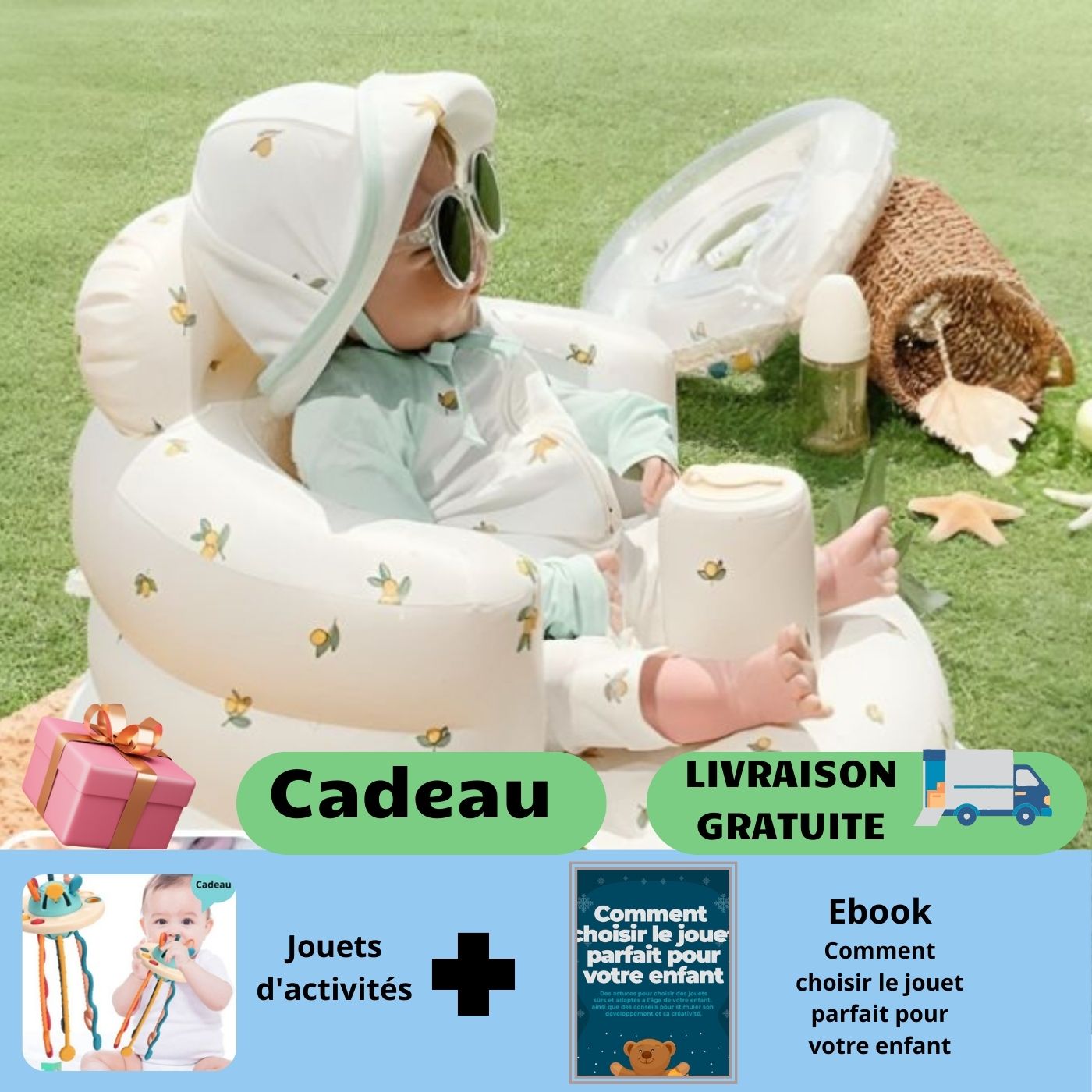 InflatChair™/Chaise Inflatable pour bébé. - Petitsbeautes