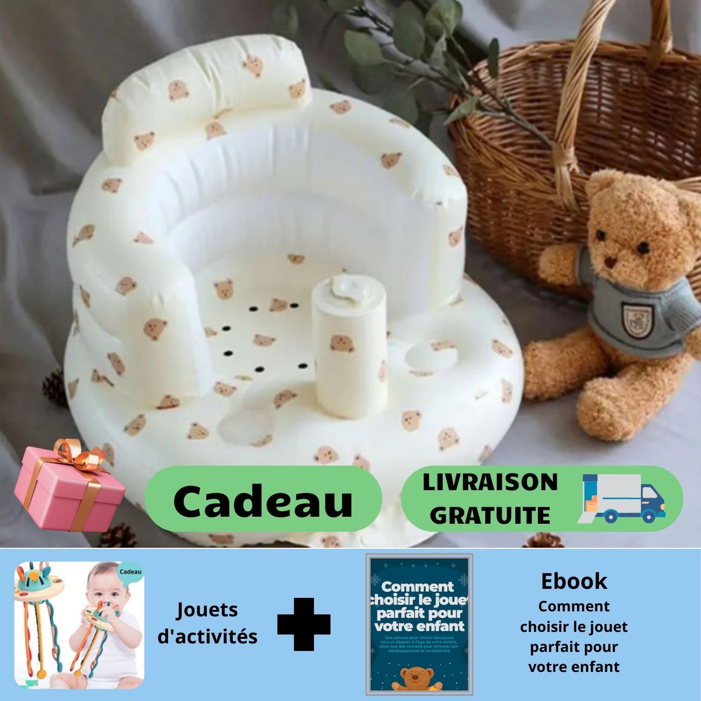 InflatChair™/Chaise Inflatable pour bébé. - Petitsbeautes