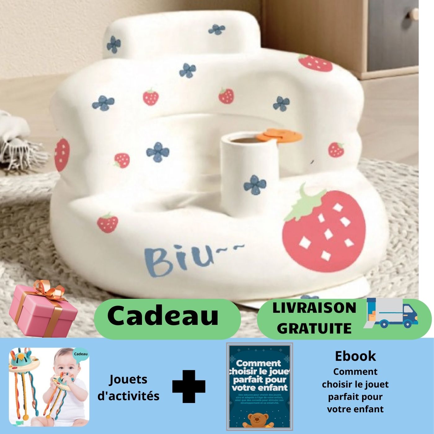 InflatChair™/Chaise Inflatable pour bébé. - Petitsbeautes