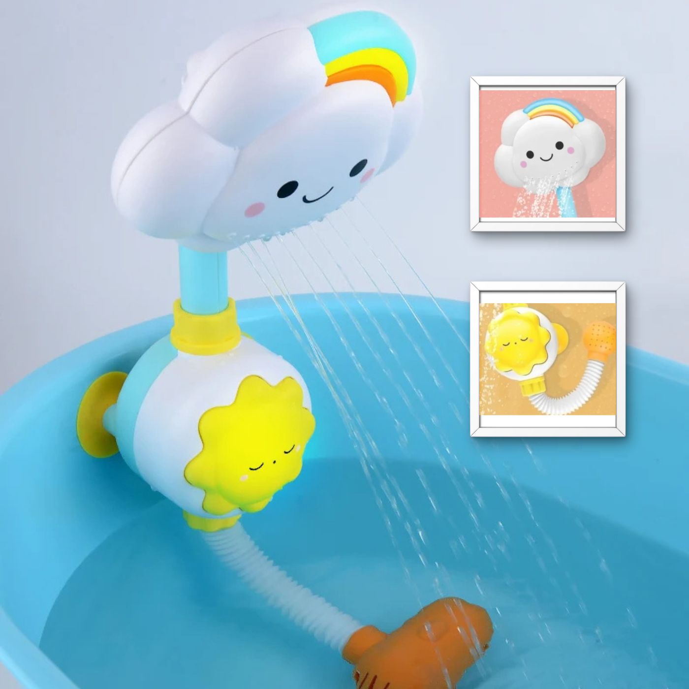 Jouets de bain / Douche bebe arc - en - ciel - Petitsbeautes