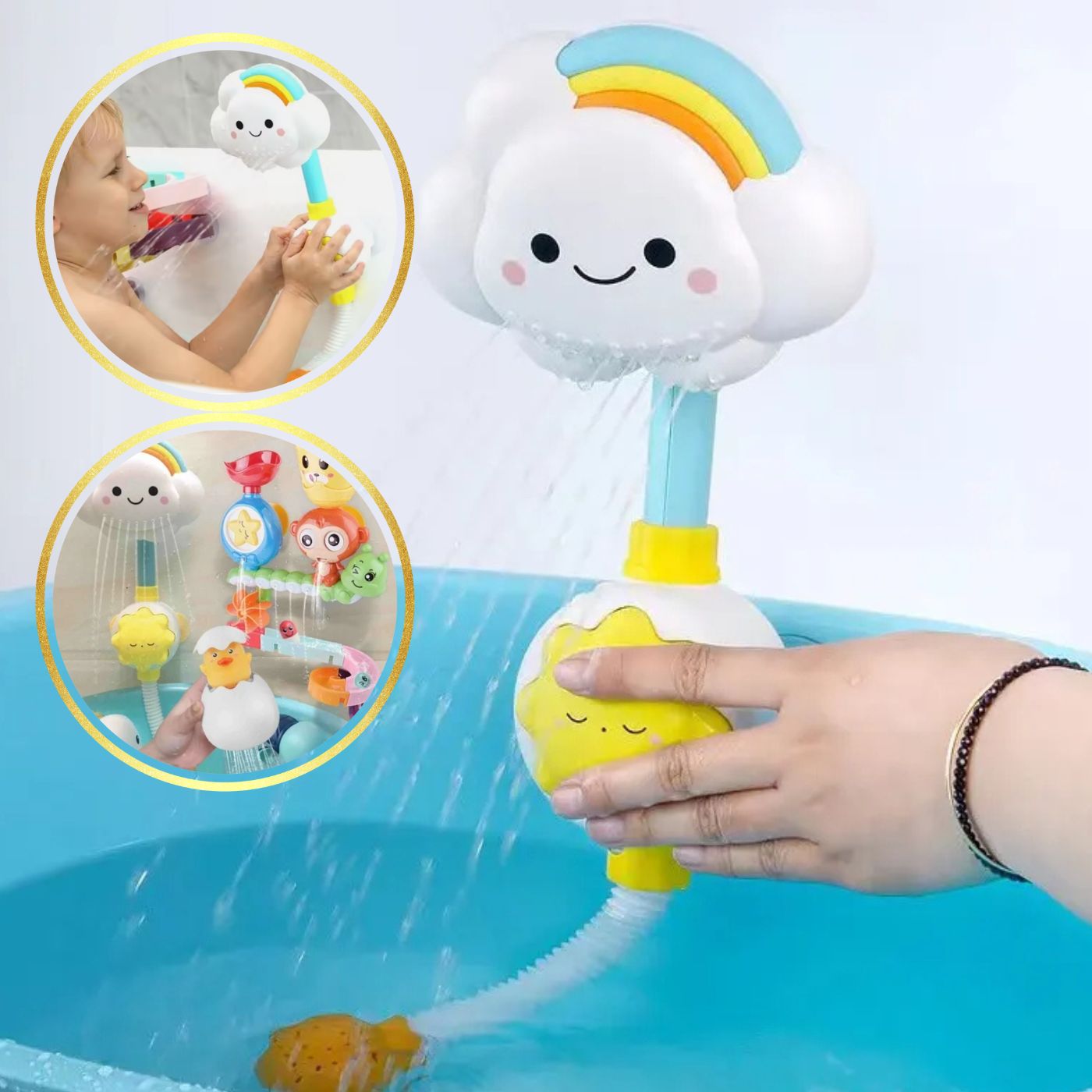 Jouets de bain / Douche bebe arc - en - ciel - Petitsbeautes