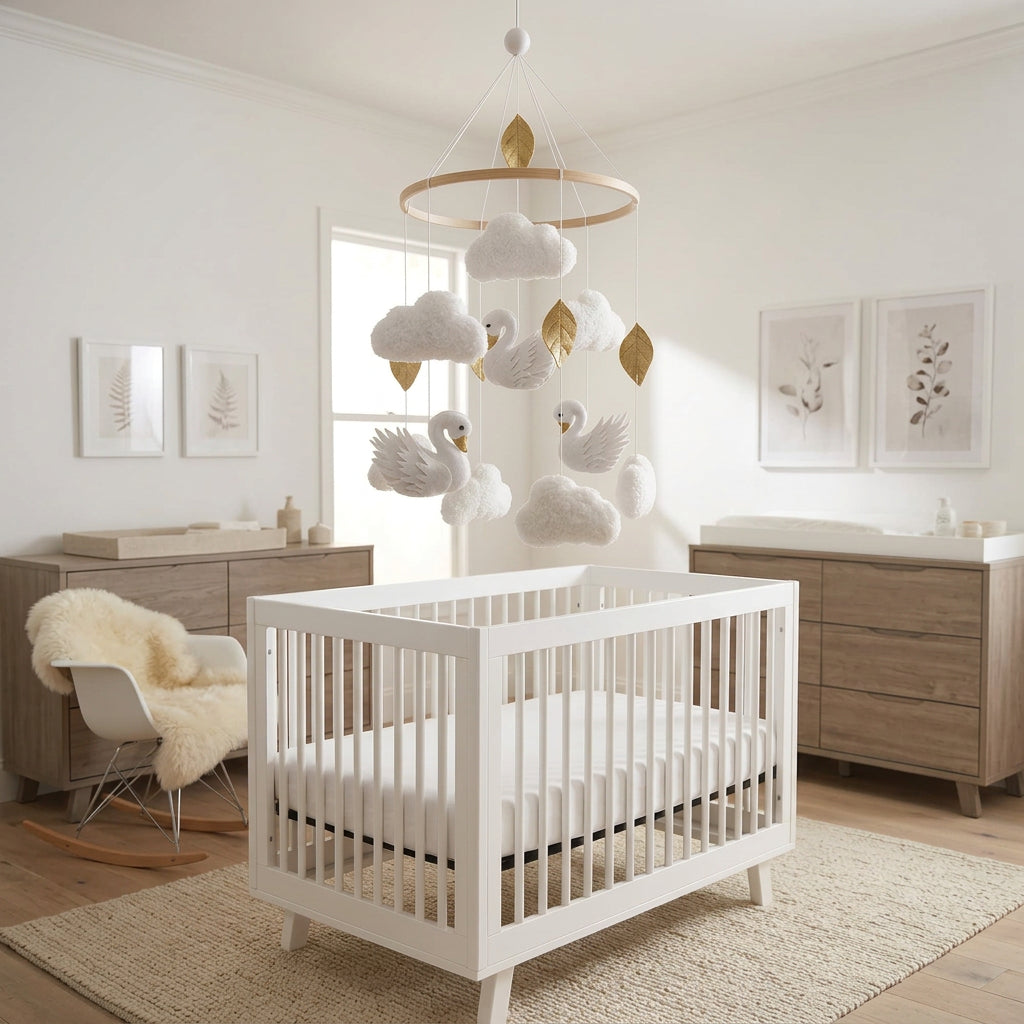 Mobile bébé | Cygnes et Nuages - Petitsbeautes