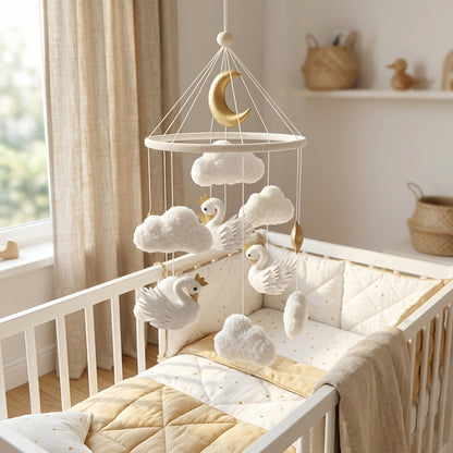 Mobile bébé | Cygnes et Nuages - Petitsbeautes