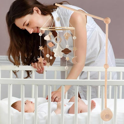 Mobile bébé | Lune Tricotée - Petitsbeautes