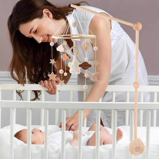 Mobile bébé | Lune Tricotée - Petitsbeautes