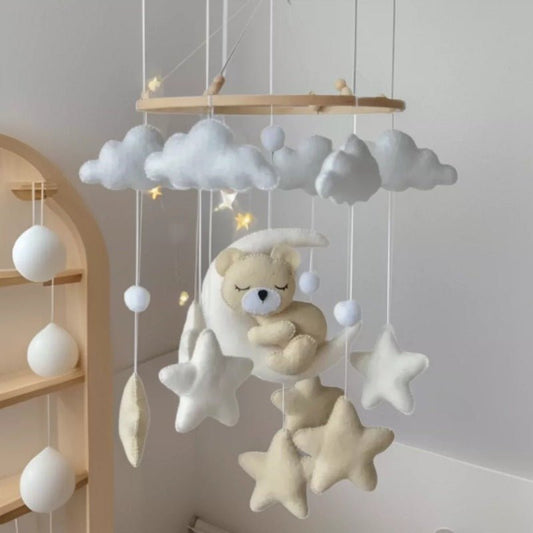 Mobile bébé | Ourson Endormi sur la Lune - Petitsbeautes