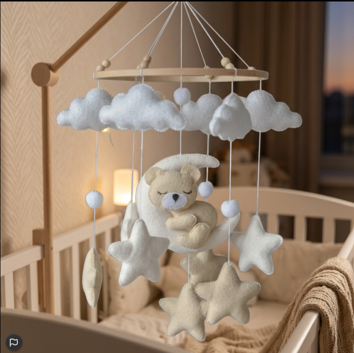 Mobile bébé | Ourson Endormi sur la Lune 8