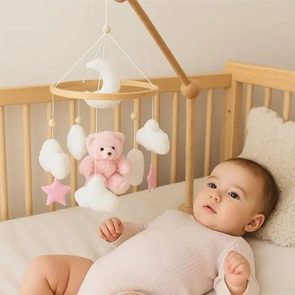 Mobile bébé | Ourson Rose et Nuages - Petitsbeautes