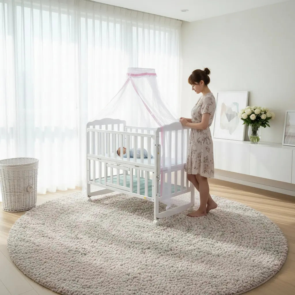 Moustiquaire lit bébé  rose