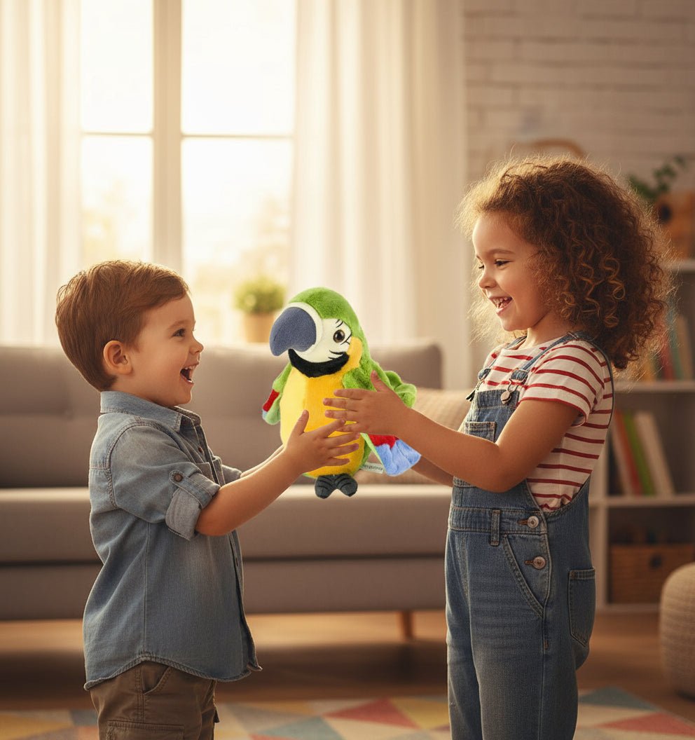 Peluche Interactive Perroquet Parlant ParliPop | Éducative Enfants - Petitsbeautes