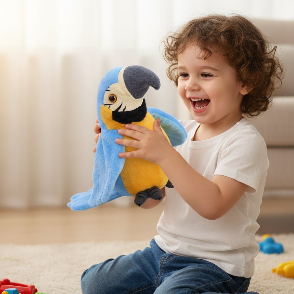 Peluche Interactive Perroquet Parlant ParliPop | Éducative Enfants - Petitsbeautes