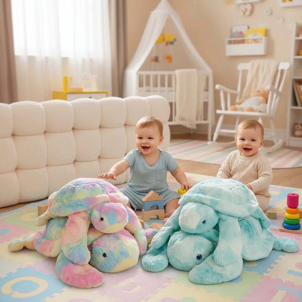 Peluche Tortue Tie - Dye Colorée Douce - Petitsbeautes