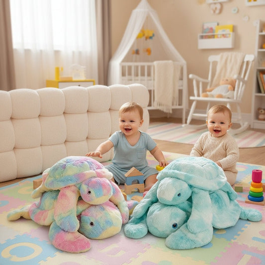 Peluche Tortue Tie - Dye Colorée Douce - Petitsbeautes