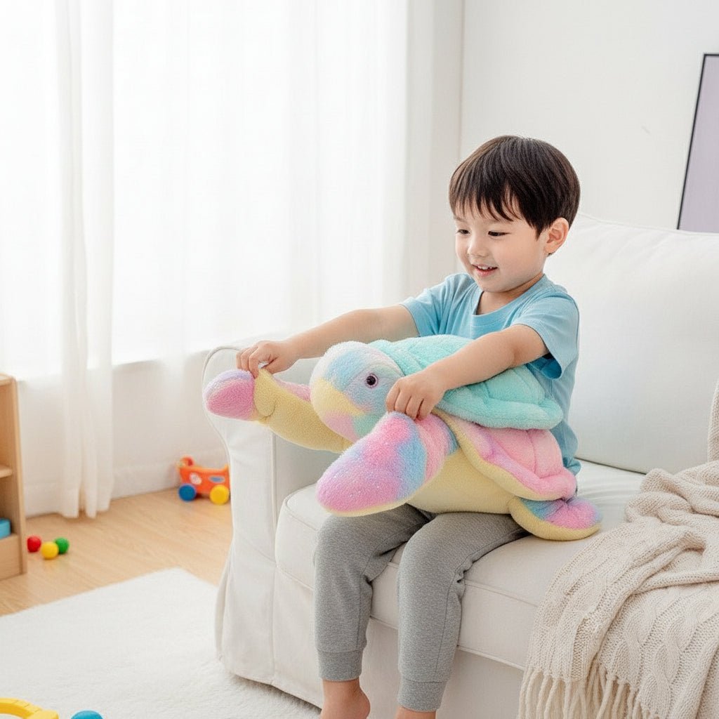 Peluche Tortue Tie - Dye Colorée Douce - Petitsbeautes