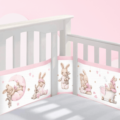 Tour de lit bébé Fille | Lapin Rose - Petitsbeautes