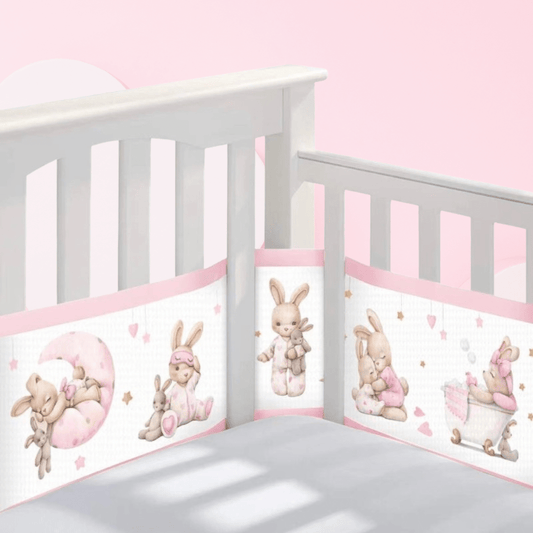 Tour de lit bébé Fille | Lapin Rose - Petitsbeautes