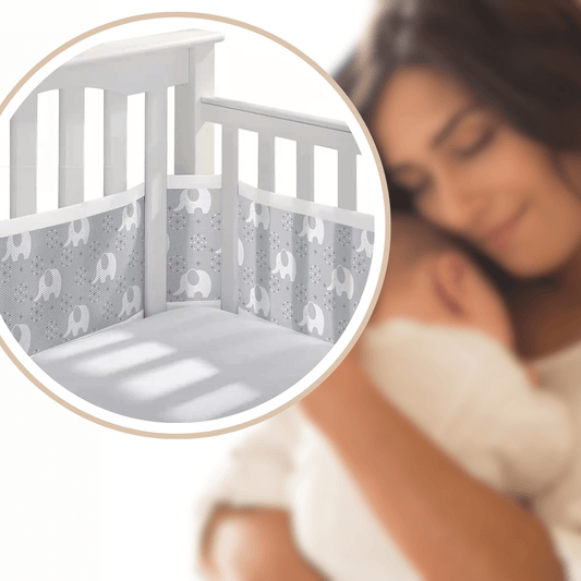 Tour de lit bébé respirant | Éléphant gris - Petitsbeautes