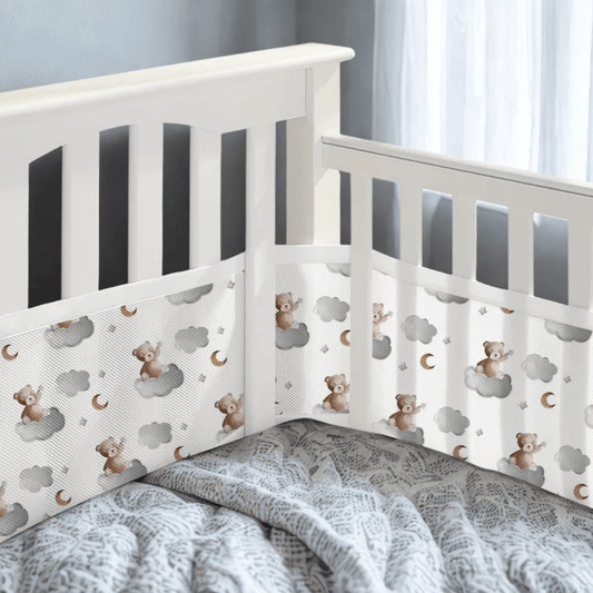Tour de lit bébé respirant | Ours Gris - Petitsbeautes